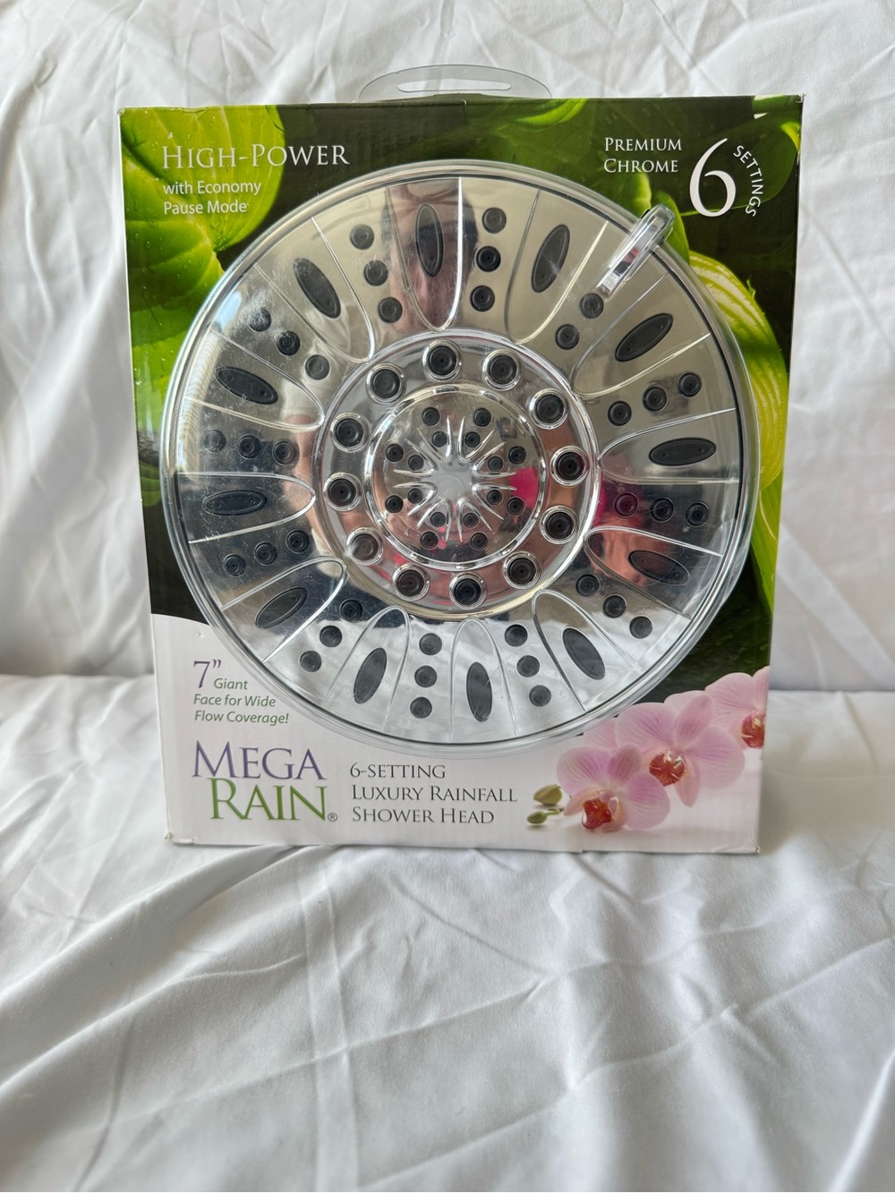 Premium Chrome 6-Setting Luxury Rainfall Shower Head - Chrome